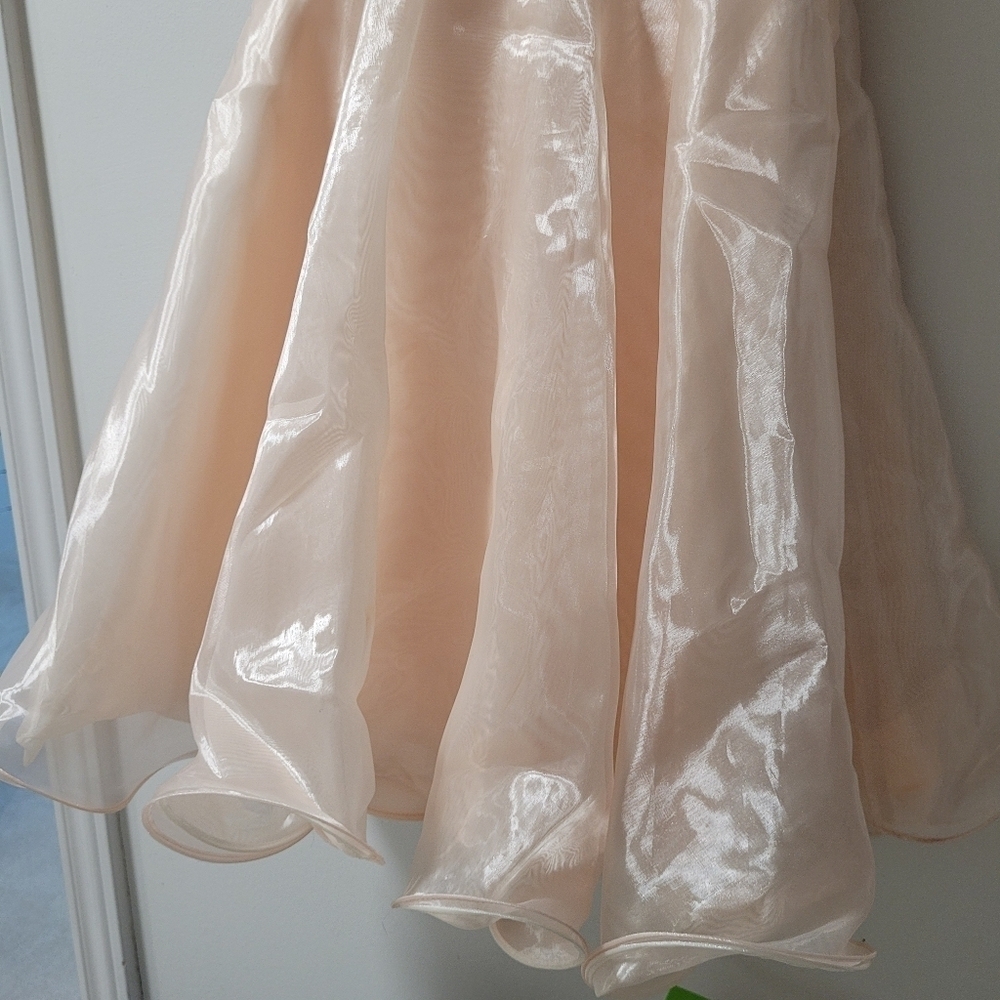 Vintage Laura Rhinestone Cocktail Dress Pink Salmon Size 4 - Picture 10 of 15